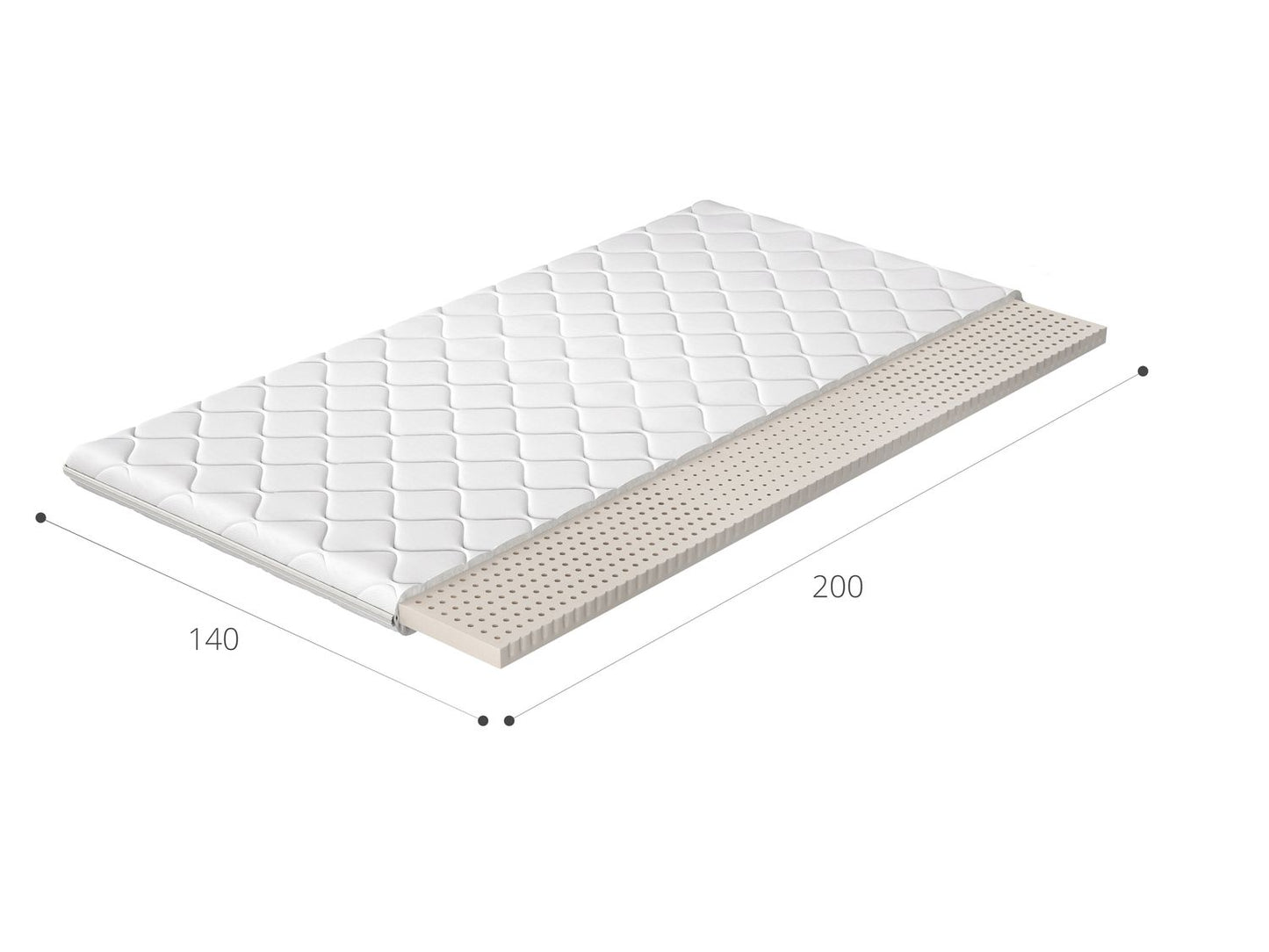 Mattress Topper Thun 3 | size: Length: 200cm, Width: 140cm | image: 2 | variant: 1014966