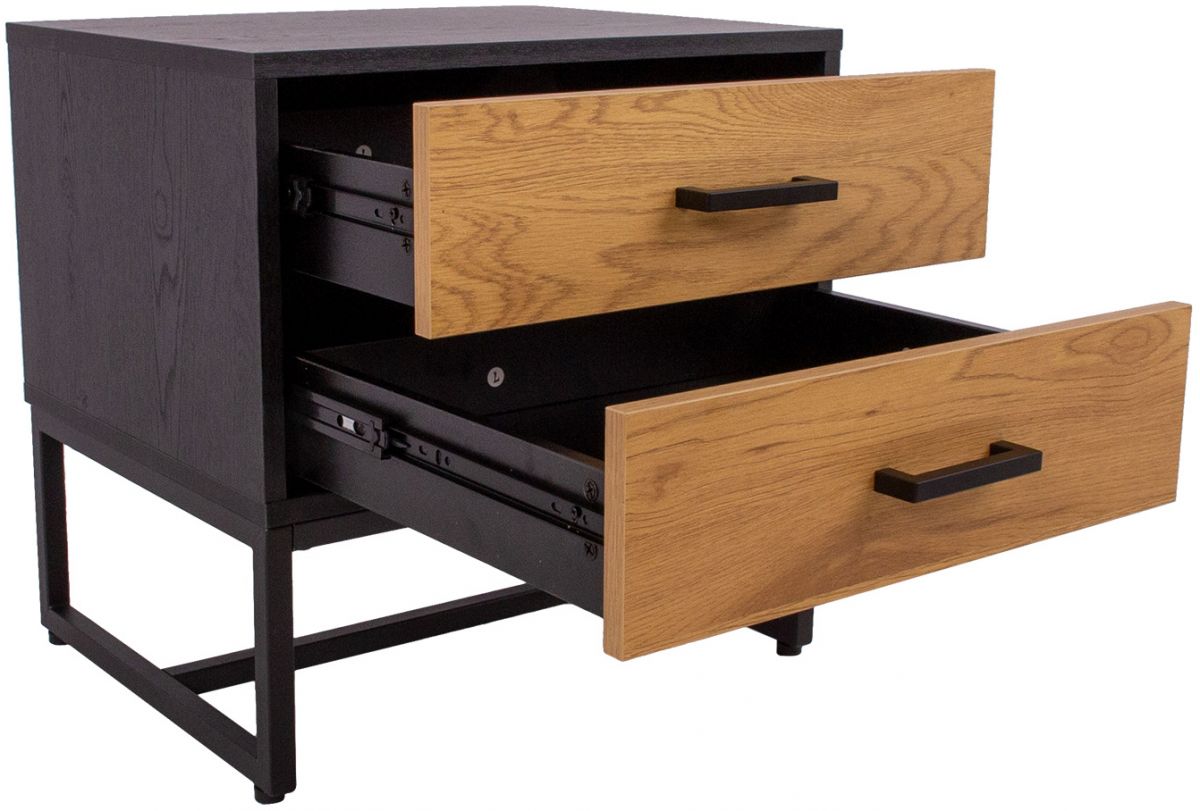 Nightstand East Falmouth | size: Length: 50cm, Width: 40cm, Height: 50cm | color: Black/Oak | image: 3 | variant: 1005692