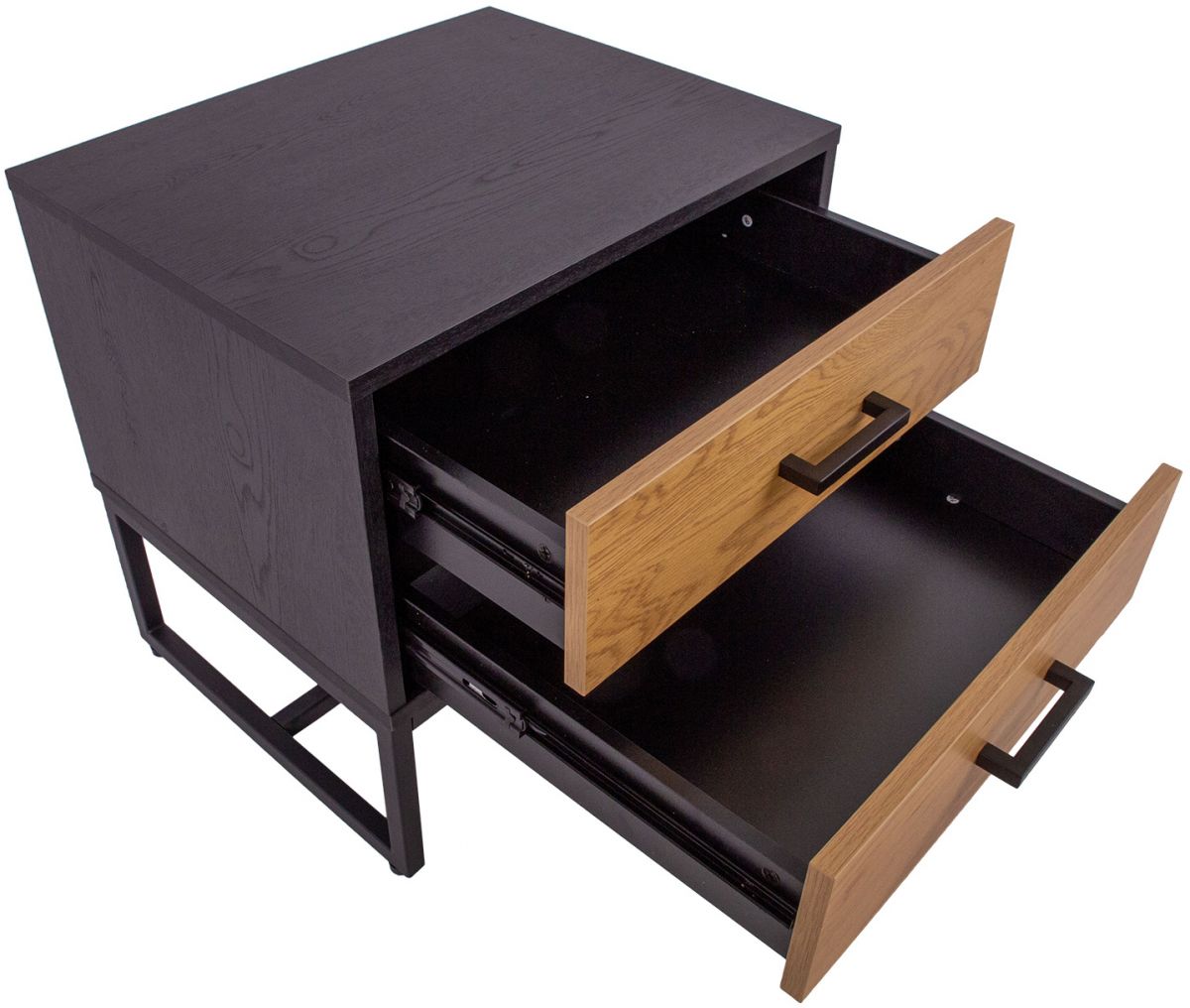 Nightstand East Falmouth | size: Length: 50cm, Width: 40cm, Height: 50cm | color: Black/Oak | image: 4 | variant: 1005692
