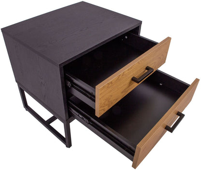 Nightstand East Falmouth | size: Length: 50cm, Width: 40cm, Height: 50cm | color: Black/Oak | image: 4 | variant: 1005692