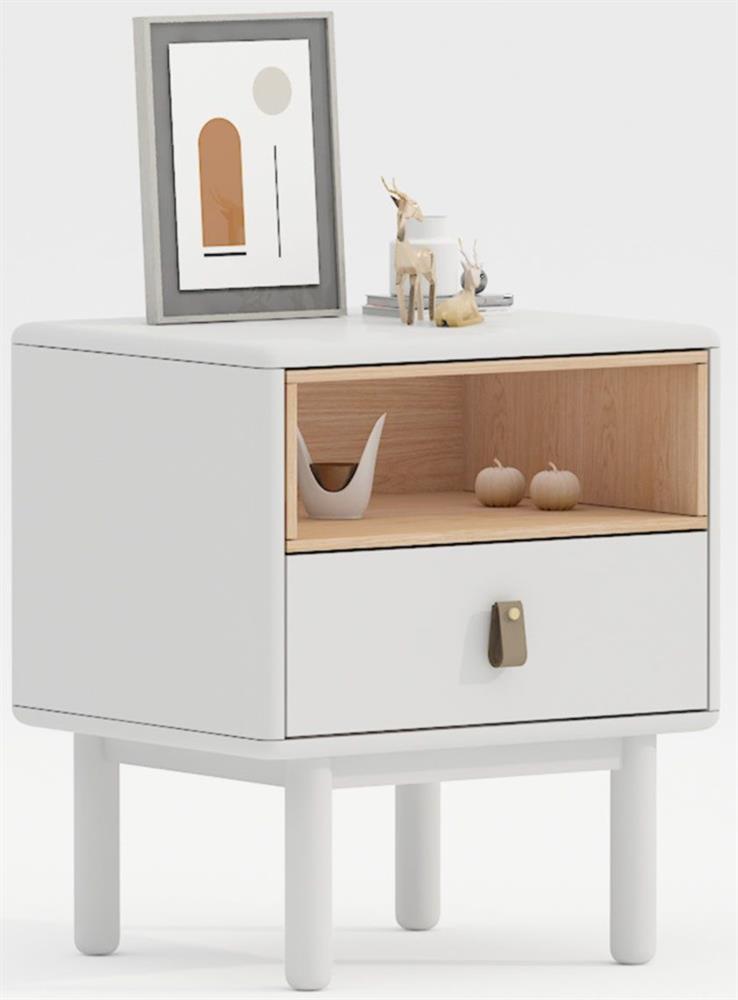 Nightstand Iris | size: Width: 48cm, Height: 55cm, Depth: 40cm | color: White | image: 1 | variant: 1002049