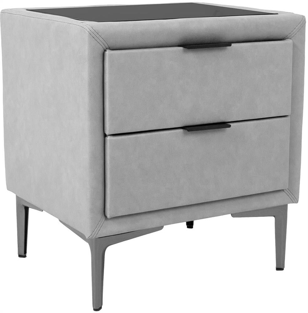 Nightstand Lena | size: Width: 50.5cm, Height: 54cm, Depth: 41cm | color: Gray | image: 1 | variant: 1002378