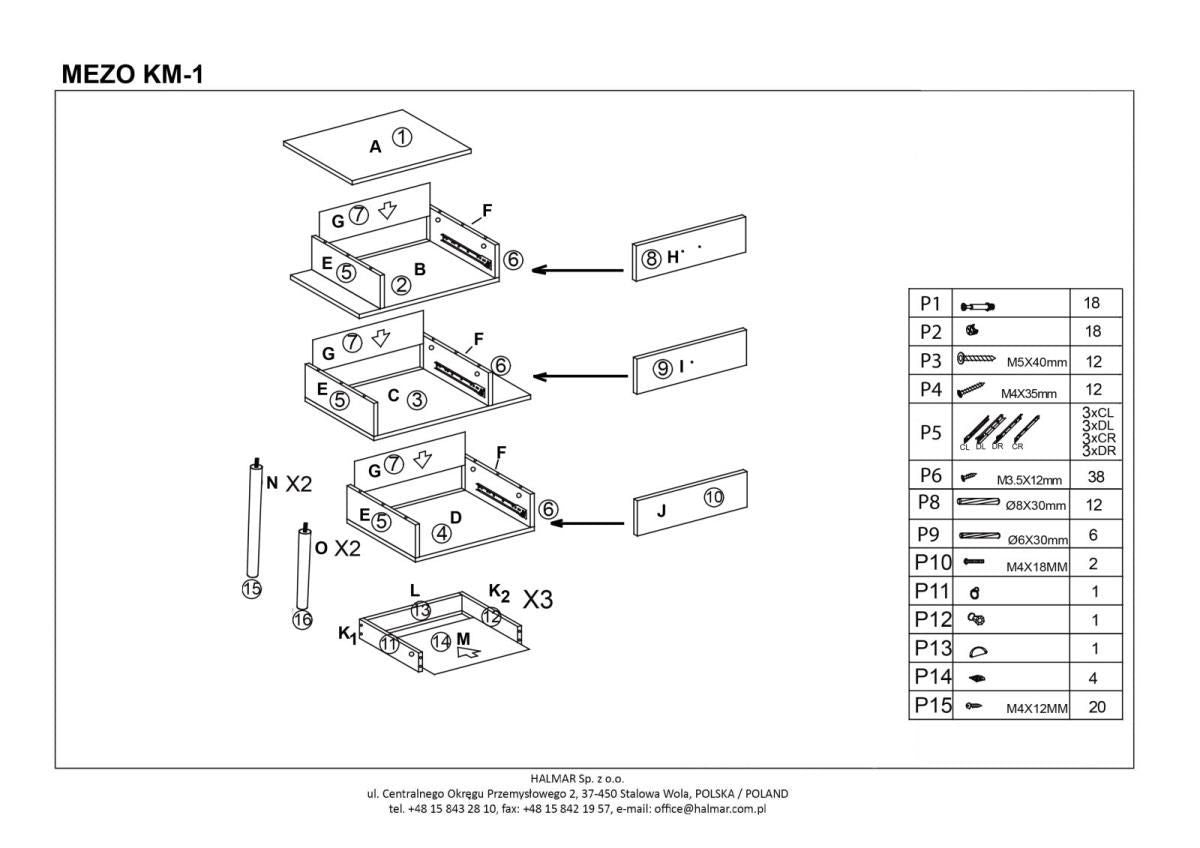 Nightstand Mezo | size: Width: 59cm, Height: 53cm, Depth: 29cm | color: Multicolored | image: 2 | variant: 1010855