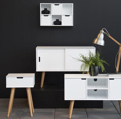 Nightstand Mitra 1 | size: Width: 40cm, Height: 61.5cm, Depth: 30cm | color: White | image: 2 | variant: 1011702