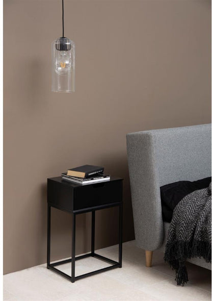 Nightstand Mitra 2 | size: Width: 40cm, Height: 61.5cm, Depth: 30cm | color: Black | image: 3 | variant: 1017689