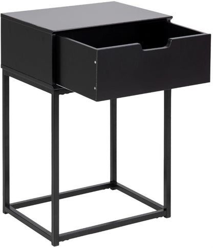 Nightstand Oakham | size: Width: 40cm, Height: 61.5cm, Depth: 30cm | color: Black | image: 2 | variant: 1006367