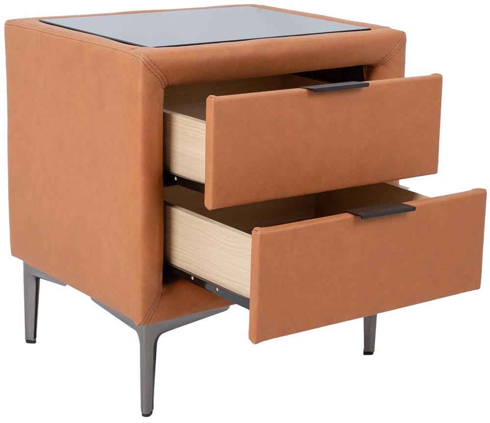 Nightstand Olney | size: Width: 50.5cm, Height: 54cm, Depth: 41cm | color: Brown | image: 2 | variant: 1000480