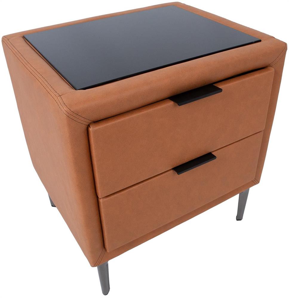 Nightstand Olney | size: Width: 50.5cm, Height: 54cm, Depth: 41cm | color: Brown | image: 4 | variant: 1000480