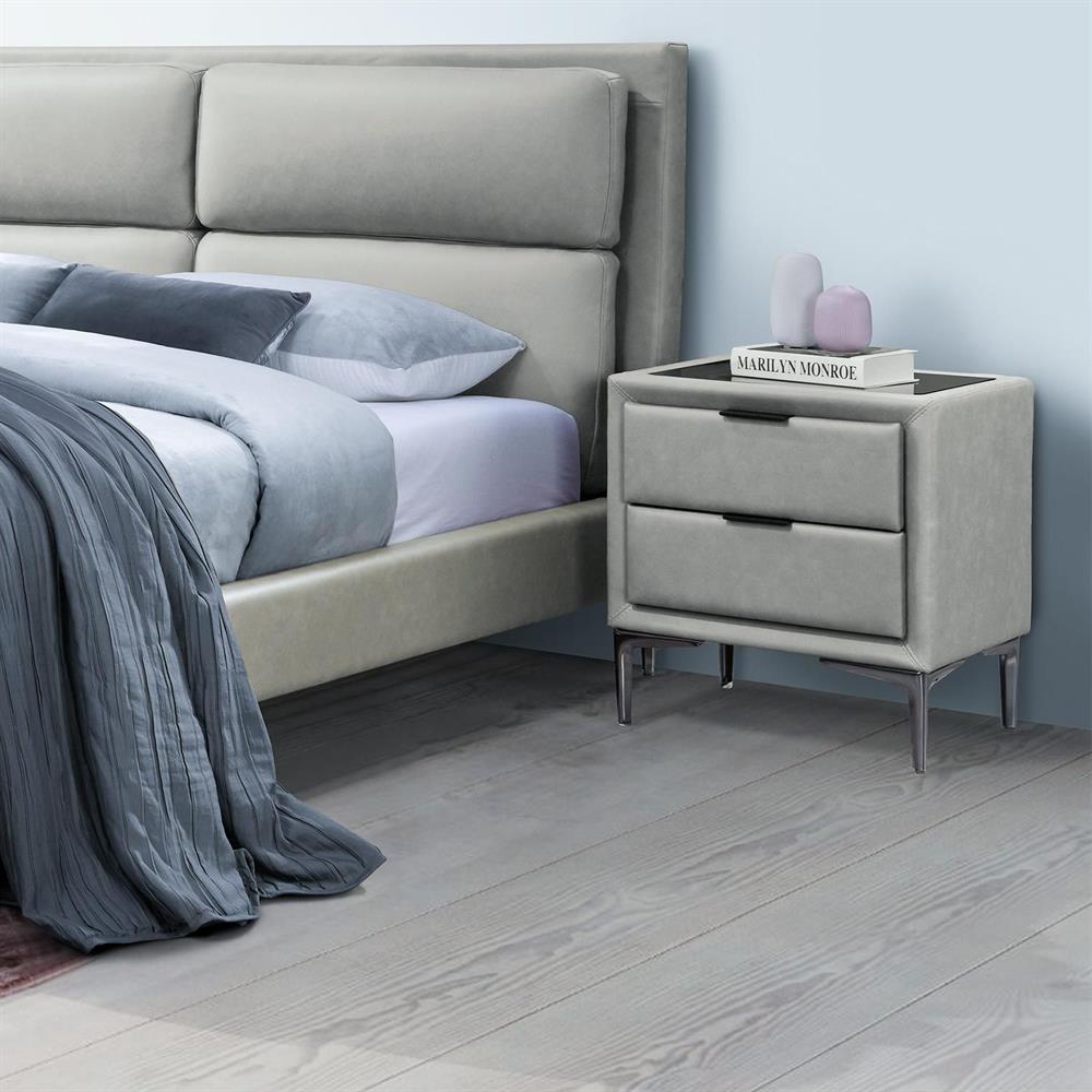 Nightstand Olney | size: Width: 50.5cm, Height: 54cm, Depth: 41cm | color: Gray | image: 3 | variant: 1000481