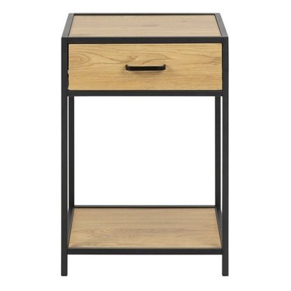 Nightstand Seaford 1 | size: Width: 42cm, Height: 63cm, Depth: 42cm | color: Oak | image: 2 | variant: 1010854
