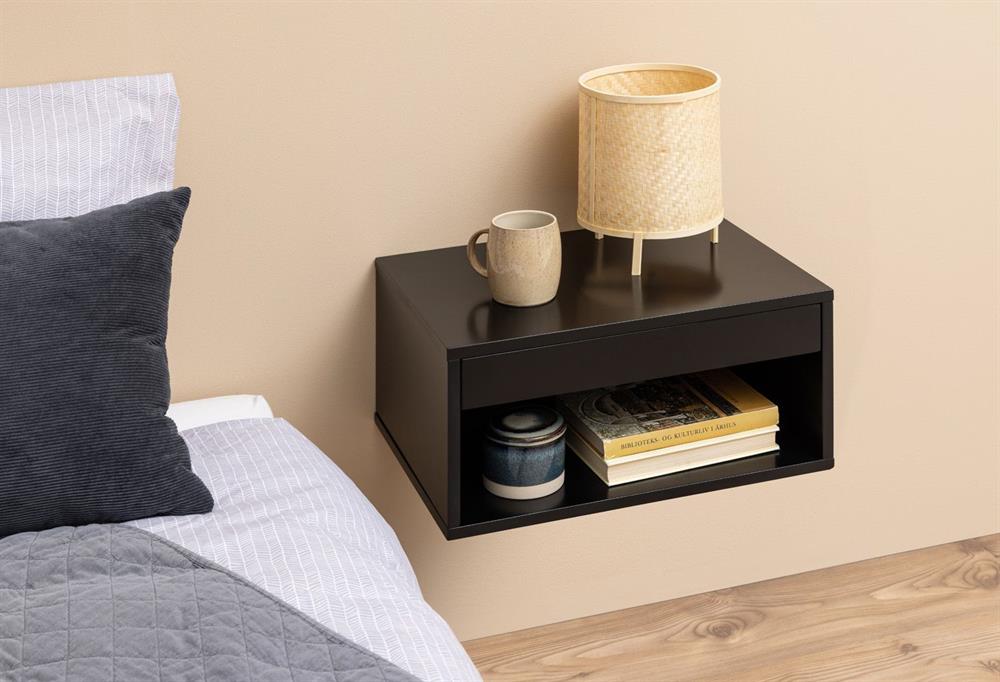 Nightstand Stamford | size: Width: 50cm, Height: 24.3cm, Depth: 35cm | color: Black | image: 6 | variant: 1000300