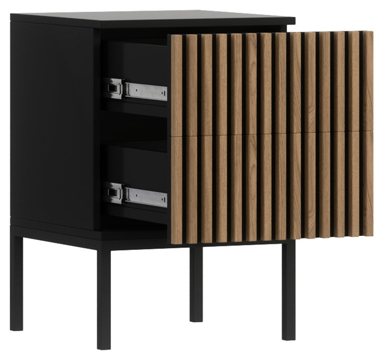 Nightstand West Welshpool | size: Width: 40cm, Height: 60cm, Depth: 40cm | color: Black/Oak | image: 1 | variant: 1017647