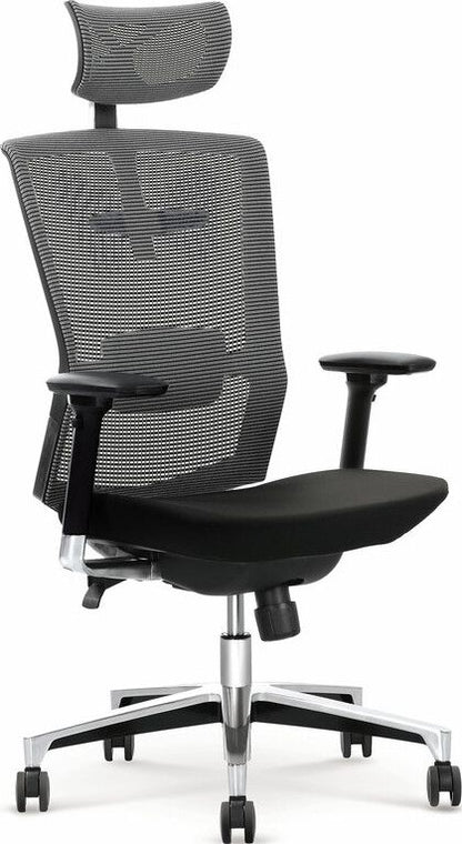 Office Chair Ambasador | size: Width: 64cm, Height: 130cm, Depth: 63cm | color: Gray | image: 1 | variant: 1011584