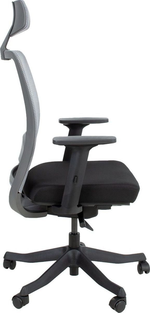 Office Chair Anggun | size: Width: 70cm, Height: 130.5cm, Depth: 70cm | color: Black | image: 3 | variant: 1005203