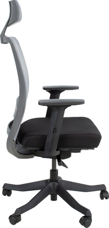 Office Chair Anggun | size: Width: 70cm, Height: 130.5cm, Depth: 70cm | color: Black | image: 3 | variant: 1005203