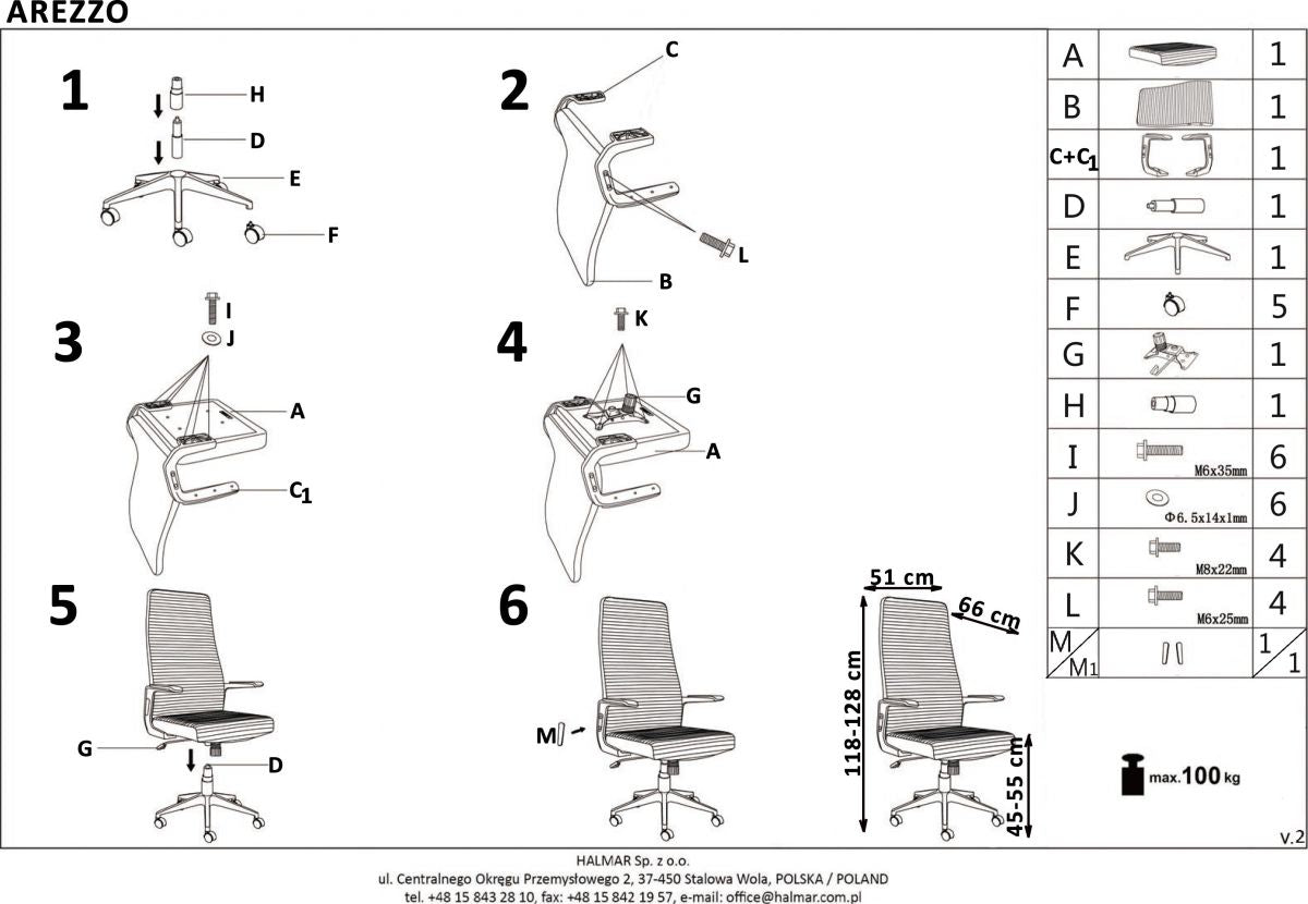 Office Chair Arezzo | size: Width: 65cm, Height: 119cm, Depth: 65cm | color: Gray | image: 8 | variant: 1011563