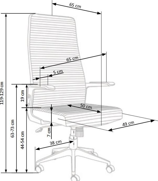 Office Chair Arezzo | size: Width: 65cm, Height: 119cm, Depth: 65cm | color: Gray | image: 9 | variant: 1011563