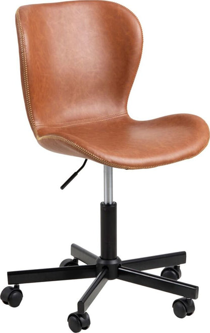 Office Chair Batilda | size: Width: 55cm, Height: 87cm, Depth: 54cm | color: Brown | image: 1 | variant: 1012504