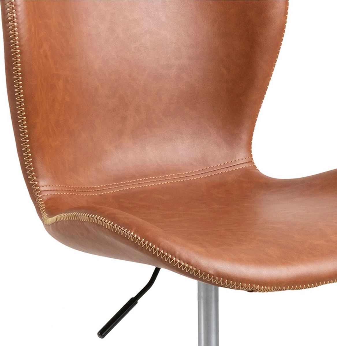 Office Chair Batilda | size: Width: 55cm, Height: 87cm, Depth: 54cm | color: Brown | image: 2 | variant: 1012504