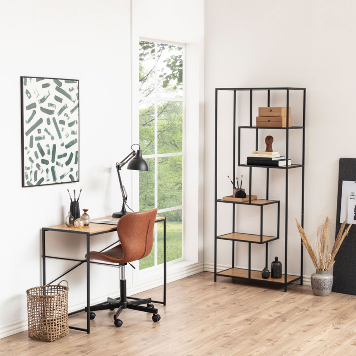 Office Chair Batilda | size: Width: 55cm, Height: 87cm, Depth: 54cm | color: Brown | image: 5 | variant: 1012504