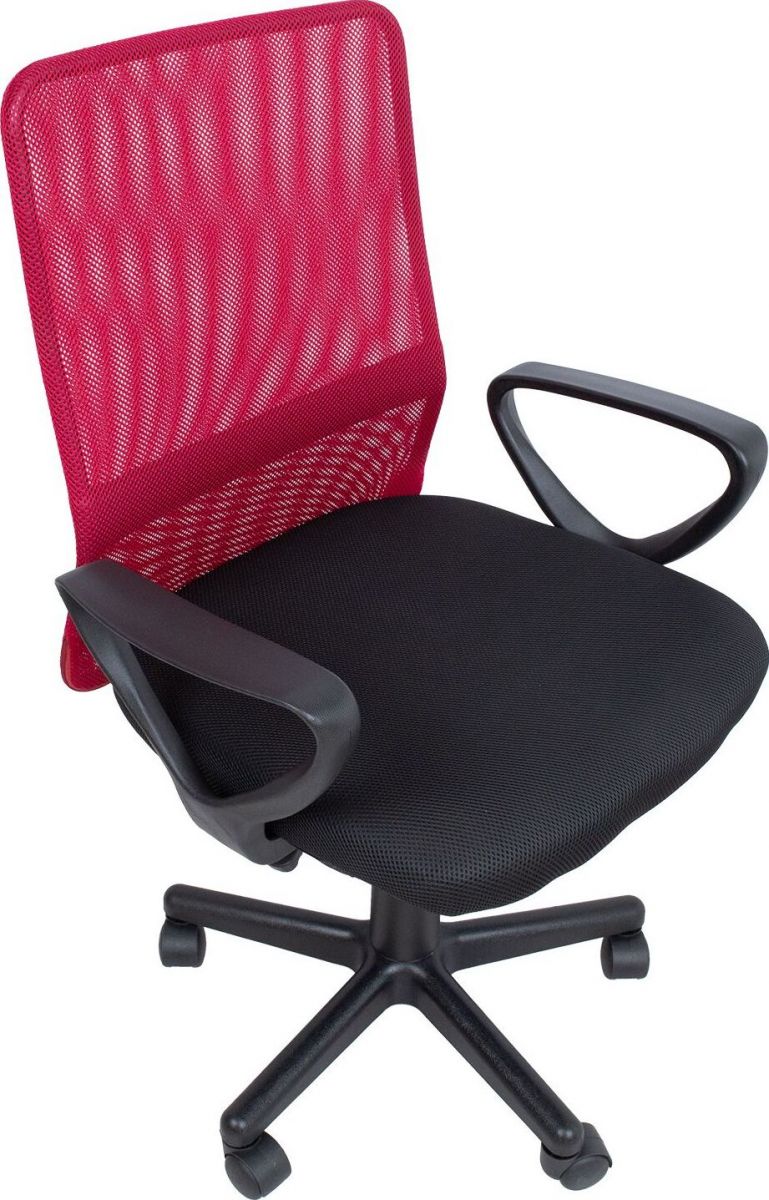 Office Chair Belinda | size: Width: 59cm, Height: 98.5cm, Depth: 56cm | color: Red | image: 5 | variant: 1005211