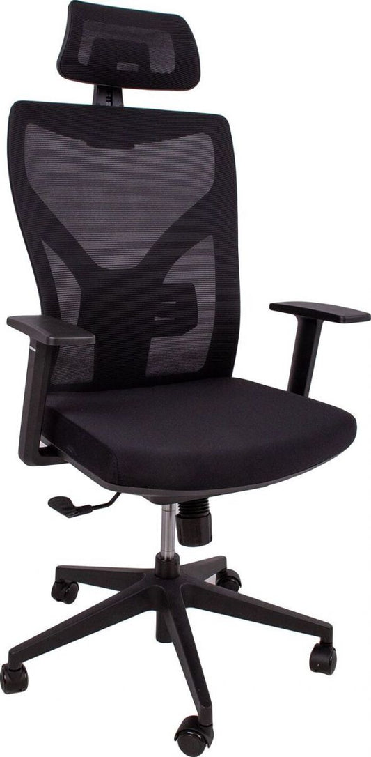 Office Chair Cardigan | size: Width: 58cm, Height: 100.5cm, Depth: 58cm | color: Black | image: 1 | variant: 1001276