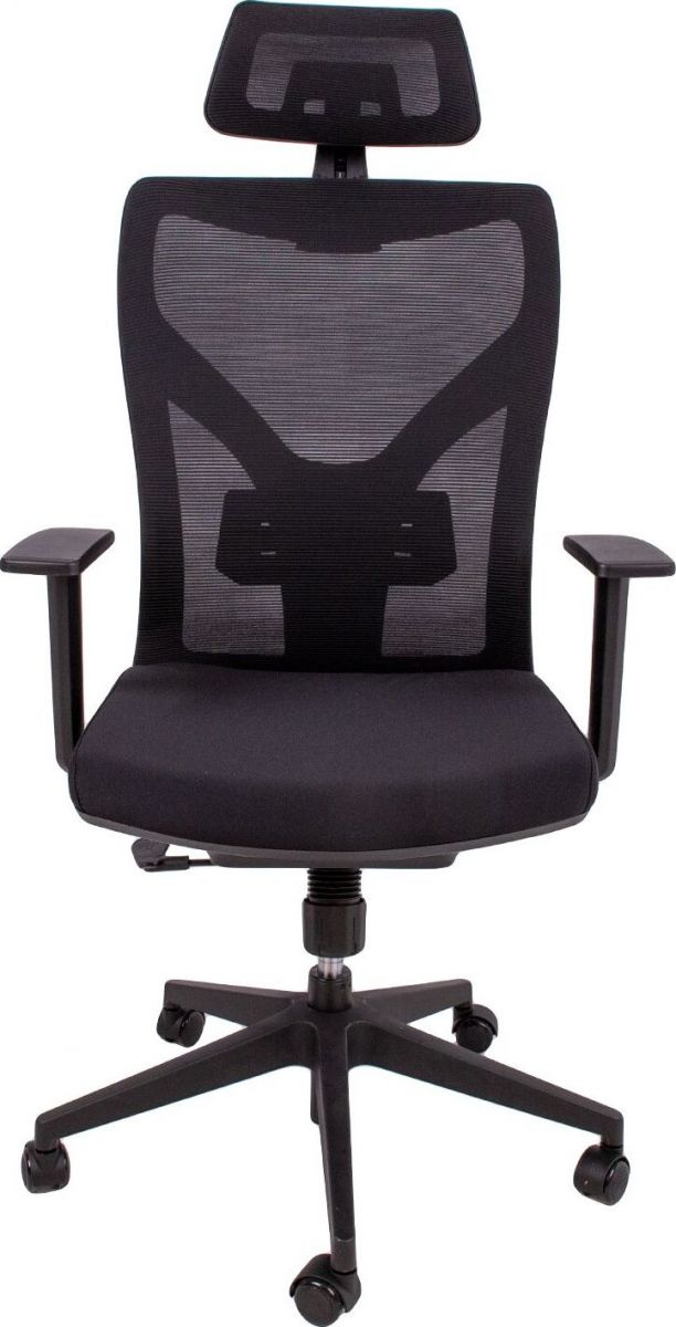 Office Chair Cardigan | size: Width: 58cm, Height: 100.5cm, Depth: 58cm | color: Black | image: 2 | variant: 1001276