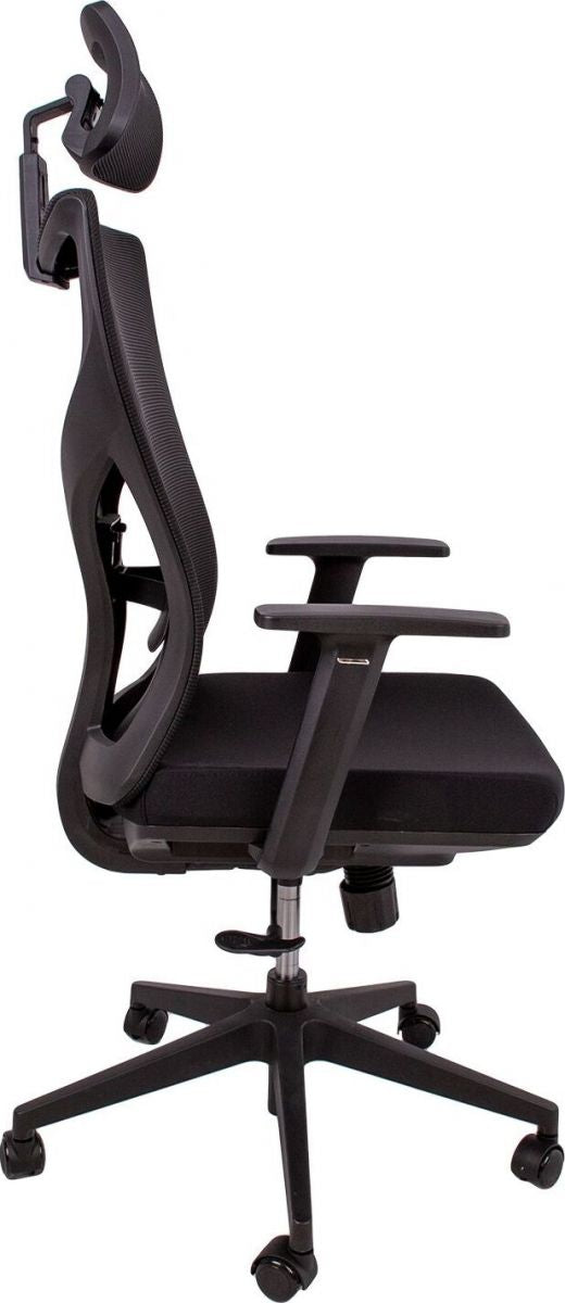 Office Chair Cardigan | size: Width: 58cm, Height: 100.5cm, Depth: 58cm | color: Black | image: 3 | variant: 1001276