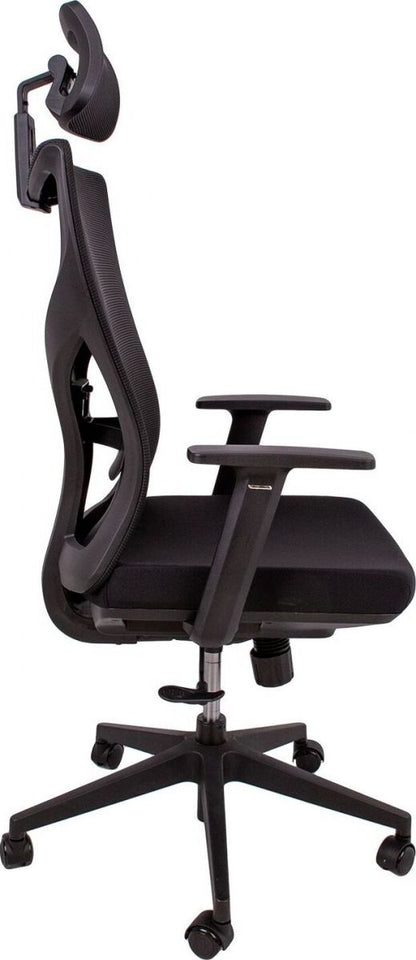 Office Chair Cardigan | size: Width: 58cm, Height: 100.5cm, Depth: 58cm | color: Black | image: 3 | variant: 1001276