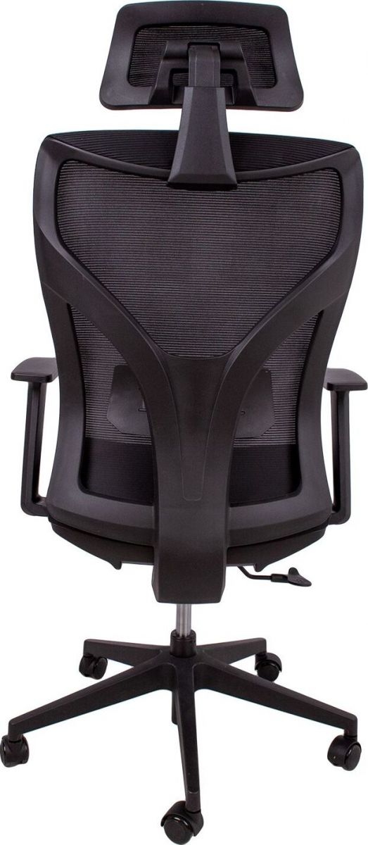 Office Chair Cardigan | size: Width: 58cm, Height: 100.5cm, Depth: 58cm | color: Black | image: 4 | variant: 1001276