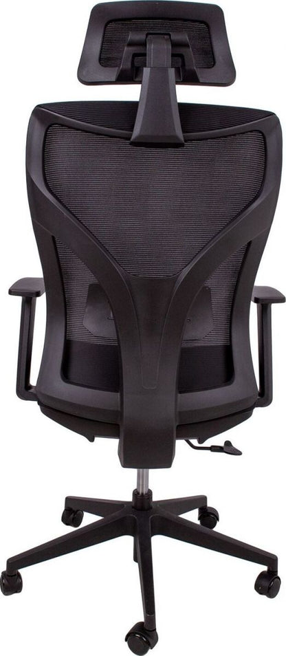 Office Chair Cardigan | size: Width: 58cm, Height: 100.5cm, Depth: 58cm | color: Black | image: 4 | variant: 1001276
