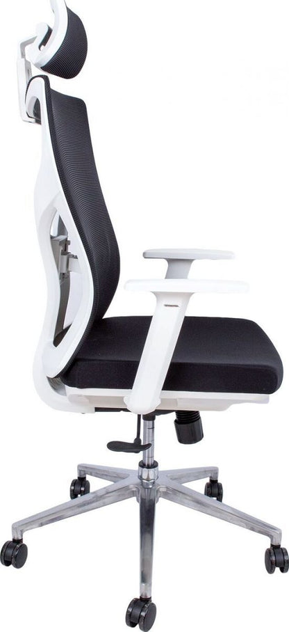 Office Chair Cardigan | size: Width: 58cm, Height: 100.5cm, Depth: 58cm | color: White | image: 3 | variant: 1001277