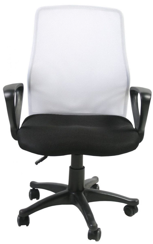 Office Chair Carmarthen | size: Width: 58cm, Height: 90-102cm, Depth: 59cm | color: White/Black | image: 1 | variant: 1001250
