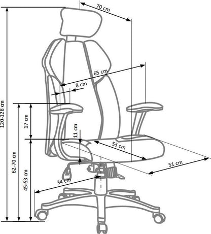 Office Chair Chrono | size: Width: 65cm, Height: 128cm, Depth: 70cm | color: Black | image: 3 | variant: 1011624