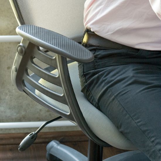 Office Chair Conwy | size: Width: 64.5cm, Height: 96-103cm, Depth: 49cm | color: Gray | image: 2 | variant: 1001198