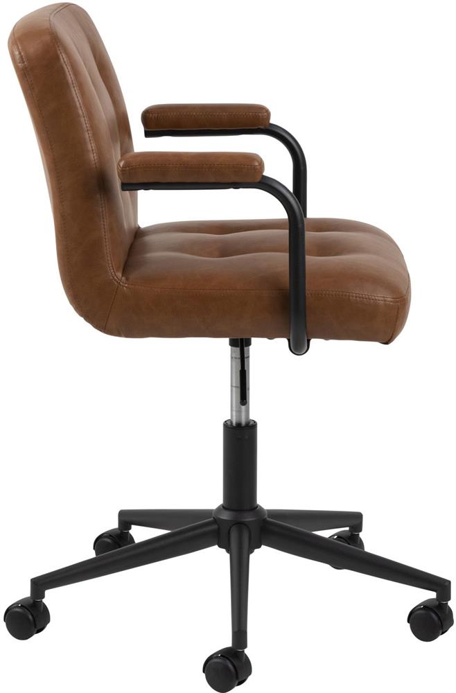 Office Chair Cosmo | size: Width: 59cm, Height: 88.5cm, Depth: 56cm | color: Brown/Black | image: 3 | variant: 1016779