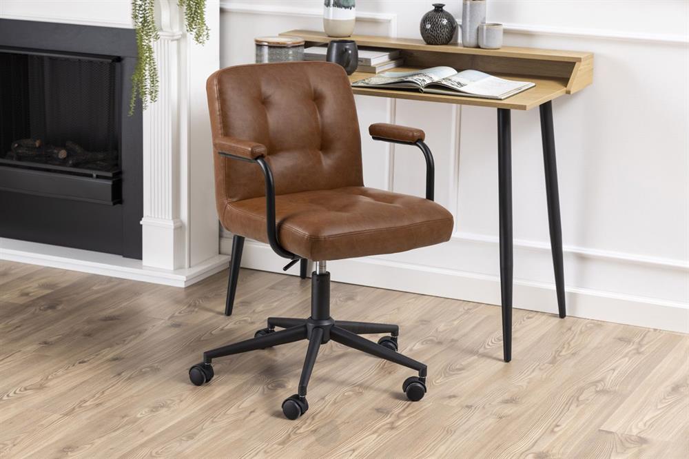 Office Chair Cosmo | size: Width: 59cm, Height: 88.5cm, Depth: 56cm | color: Brown/Black | image: 8 | variant: 1016779