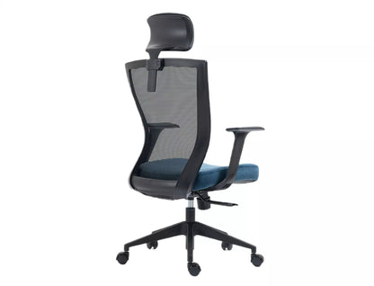Office Chair Crewe | size: Width: 59cm, Height: 109cm, Depth: 48cm | color: Black/Blue | image: 1 | variant: 1004202