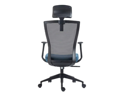 Office Chair Crewe | size: Width: 59cm, Height: 109cm, Depth: 48cm | color: Black/Blue | image: 2 | variant: 1004202