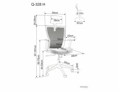 Office Chair Crewe | size: Width: 59cm, Height: 109cm, Depth: 48cm | color: Black/Green | image: 5 | variant: 1004205