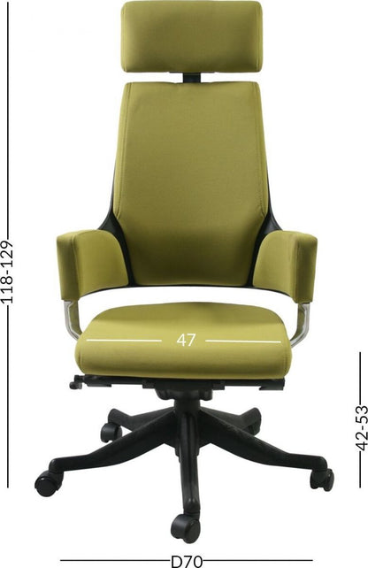Office Chair Delphi | size: Width: 60cm, Height: 116-128.5cm, Depth: 47cm | color: Green | image: 3 | variant: 1005242