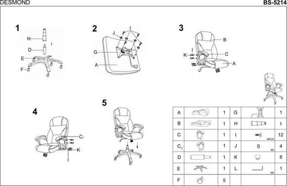 Office Chair Desmond 2 | size: Width: 70cm, Height: 119cm, Depth: 67cm | color: Gray | image: 2 | variant: 1011962