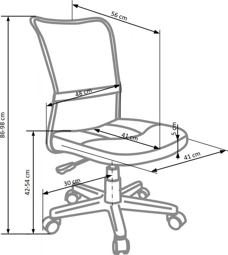 Office Chair Dingo | size: Width: 41cm, Height: 98cm, Depth: 56cm | color: Black | image: 4 | variant: 1005090