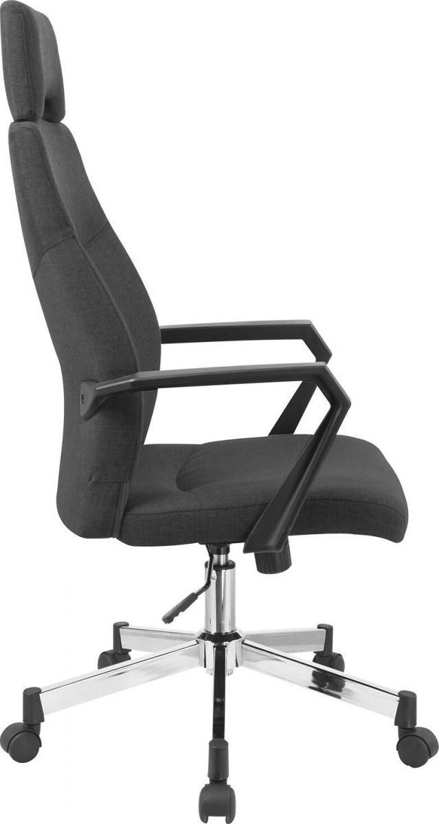 Office Chair Dominic | size: Width: 48.5cm, Height: 113.5-121cm, Depth: 59cm | color: Black | image: 2 | variant: 1005245
