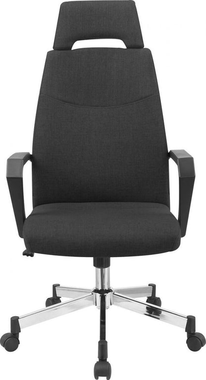 Office Chair Dominic | size: Width: 48.5cm, Height: 113.5-121cm, Depth: 59cm | color: Black | image: 3 | variant: 1005245