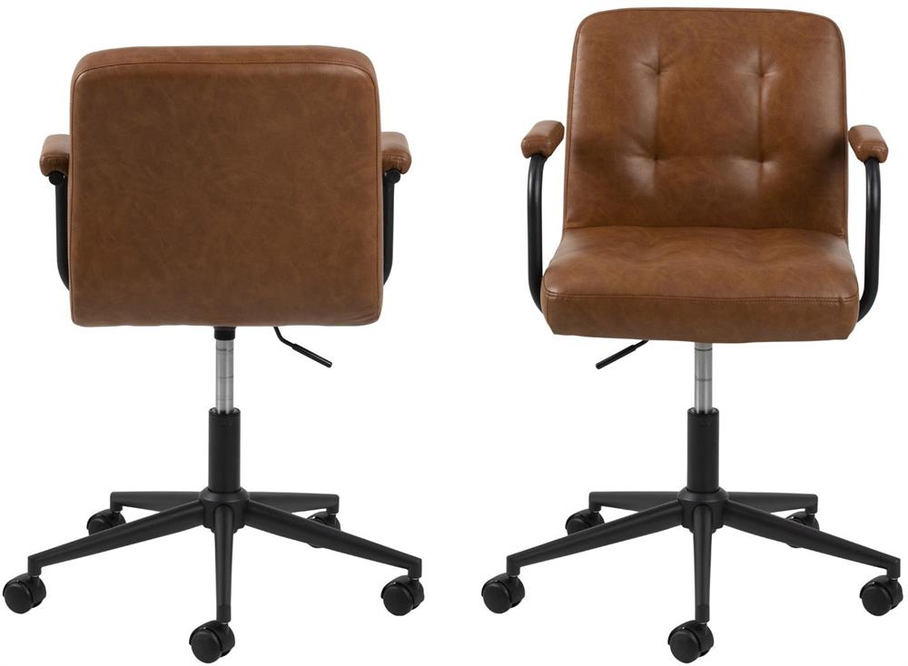 Office Chair East Bratislava | size: Width: 59cm, Height: 88.5cm, Depth: 56cm | color: Brown/Black | image: 2 | variant: 1006019