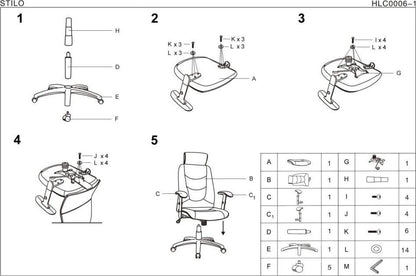 Office Chair East Hertford | size: Width: 66cm, Height: 125cm, Depth: 49cm | color: Gray | image: 2 | variant: 1007025