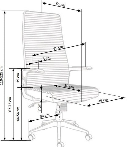 Office Chair East Lynx | size: Width: 65cm, Height: 119cm, Depth: 65cm | color: Gray | image: 9 | variant: 1007031