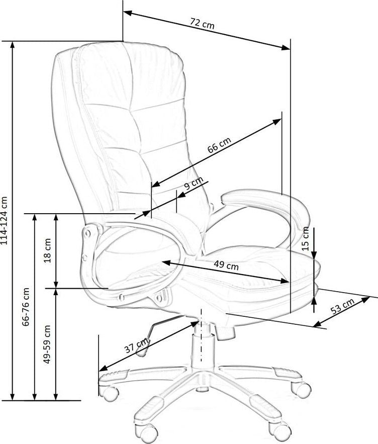 Office Chair East Newport | size: Width: 66cm, Height: 124cm, Depth: 72cm | color: Black | image: 7 | variant: 1007196