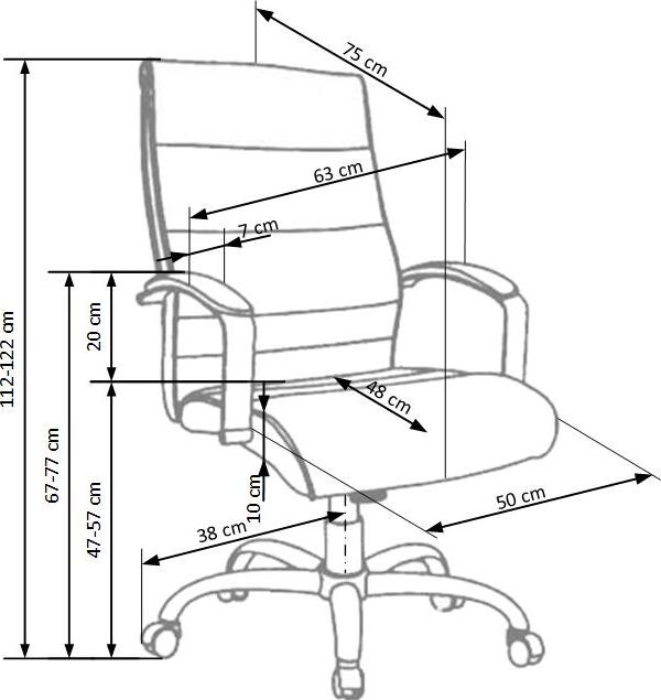 Office Chair East Rushden | size: Width: 63cm, Height: 122cm, Depth: 51cm | color: Black | image: 6 | variant: 1007044